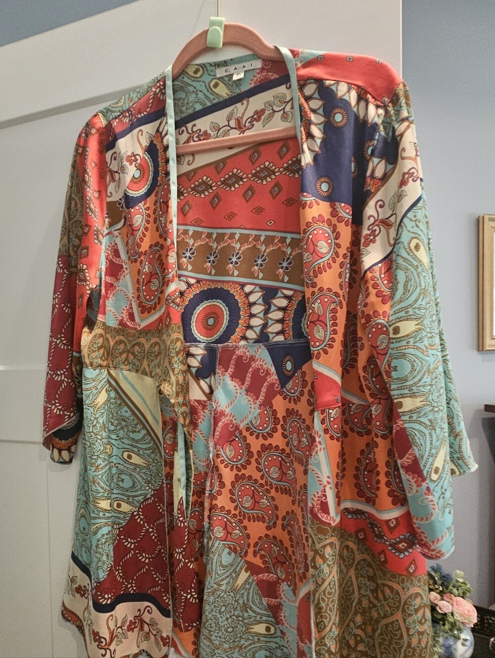 Cabi Bohemian Patchwork Kimono Jacket in Multi-Color